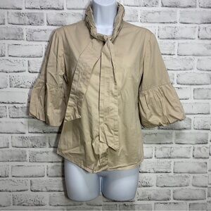 BCBG Max Azria Puff Sleeve Ties at Neck XS